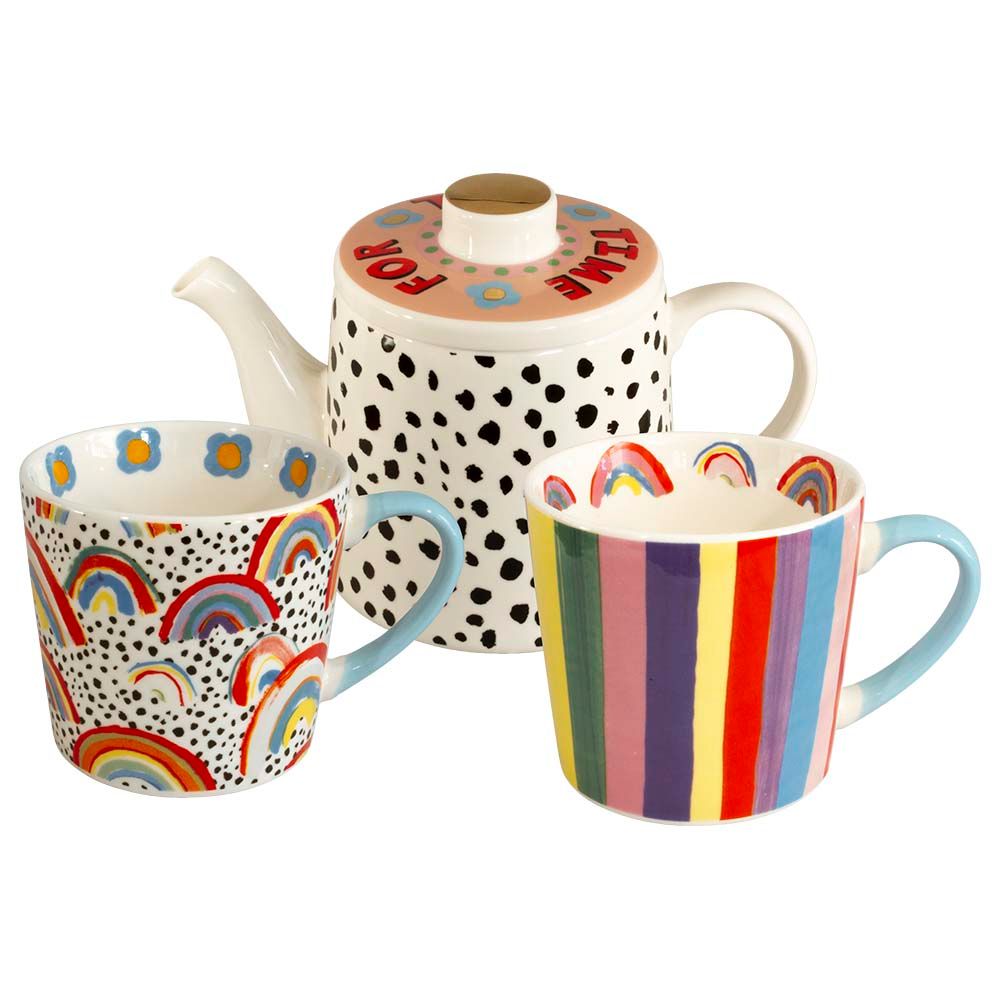 Eleanor Bowmer - Time For Tea Teapot & Mugs - 3Pcs