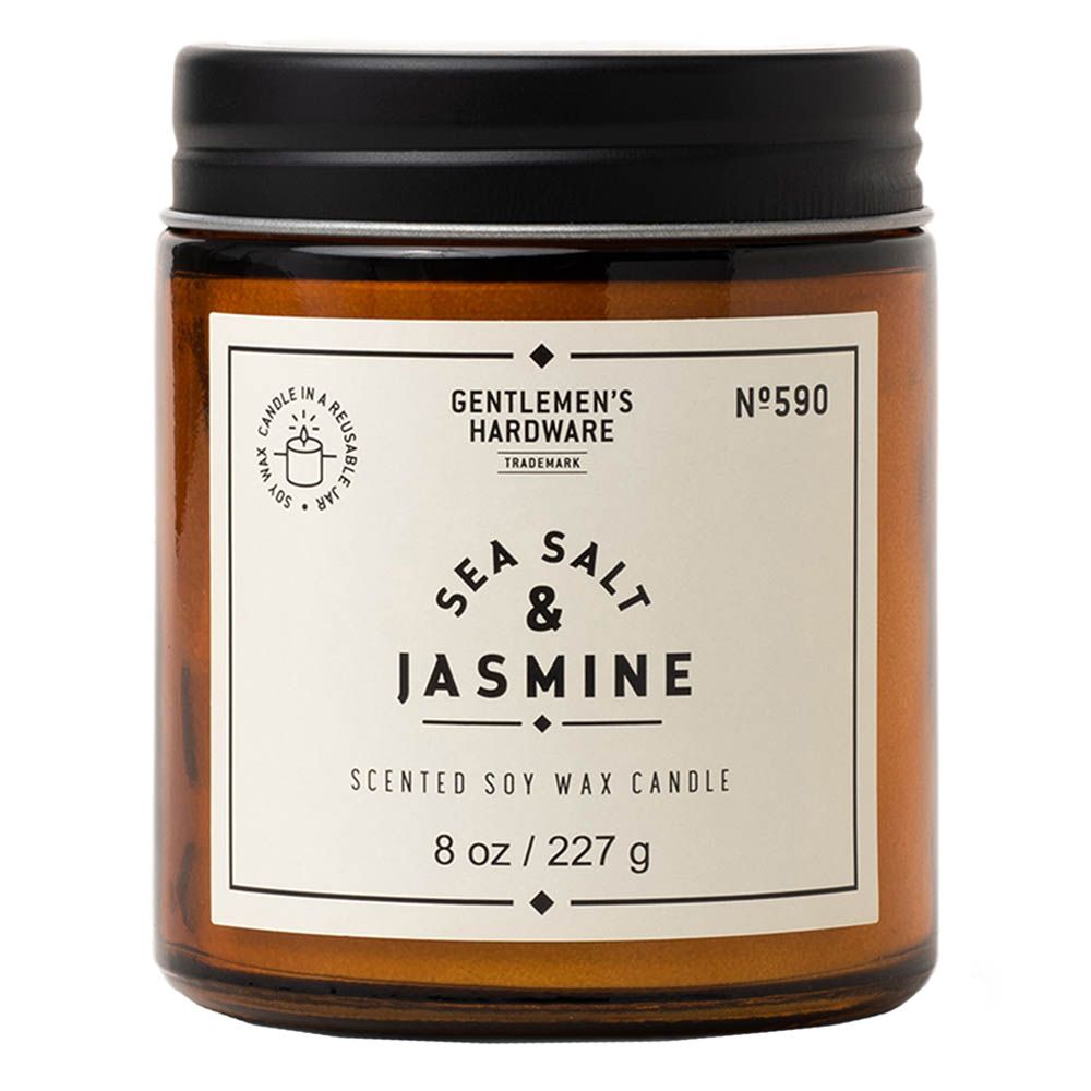 Gentlemen's Hardware - Jar Candle Sea Salt & Jasmine 8Oz 