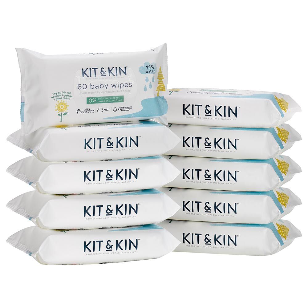 Kit & Kin - Eco Baby Wipes - Pack of 10 - 600pcs