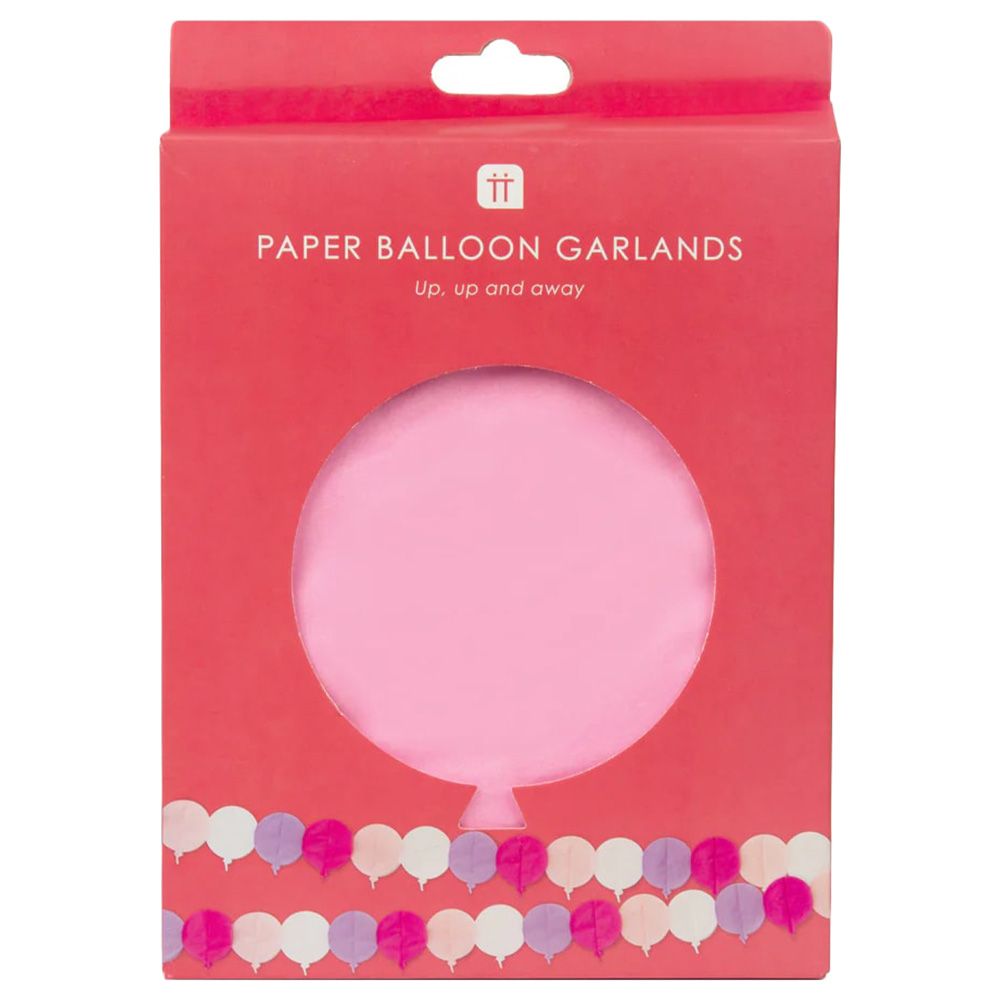 Talking Tables - Honeycomb Balloon Paper Garland - 3M - 3Pc - Pink