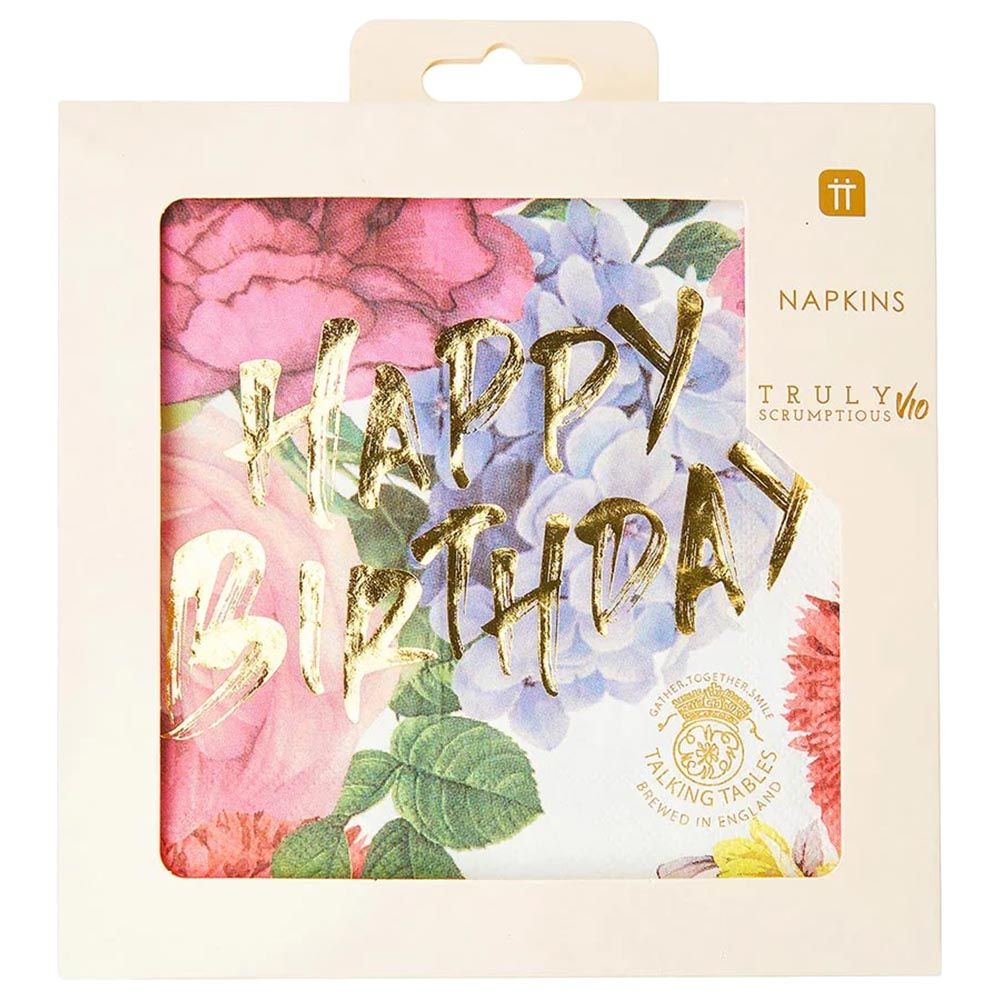 Talking Tables - Truly Scrumptious Happy Birthday Napkin - 20pcs