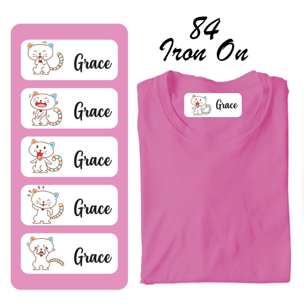 Printshop - Iron On Labels - Pack of 84 - Kitten