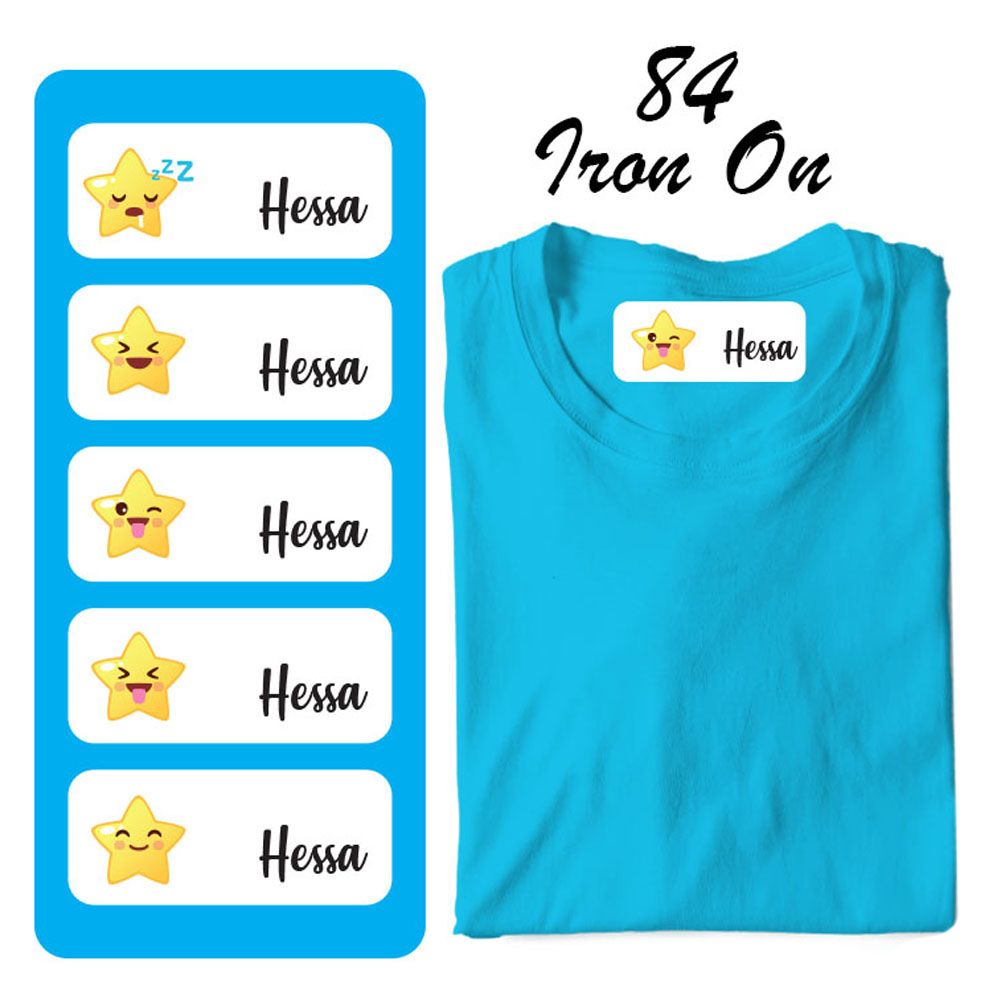 Printshop - Iron On Labels - Pack of 84 - Stars