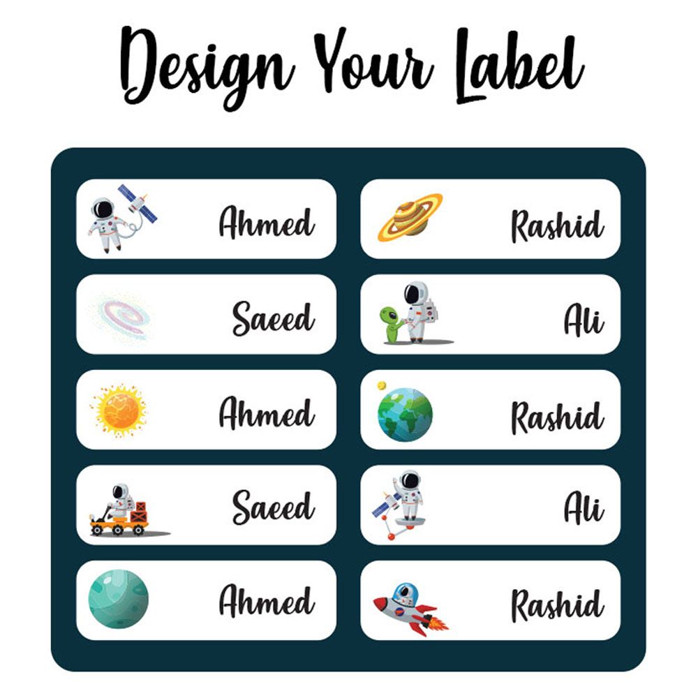 Printshop - Waterproof Personalised Labels - Pack of 84 - Rocket