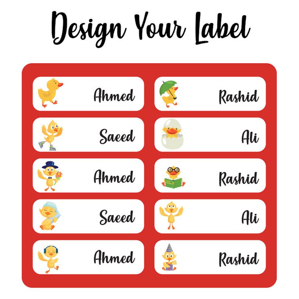 Printshop - Waterproof Personalised Labels - Pack of 84 - Duck