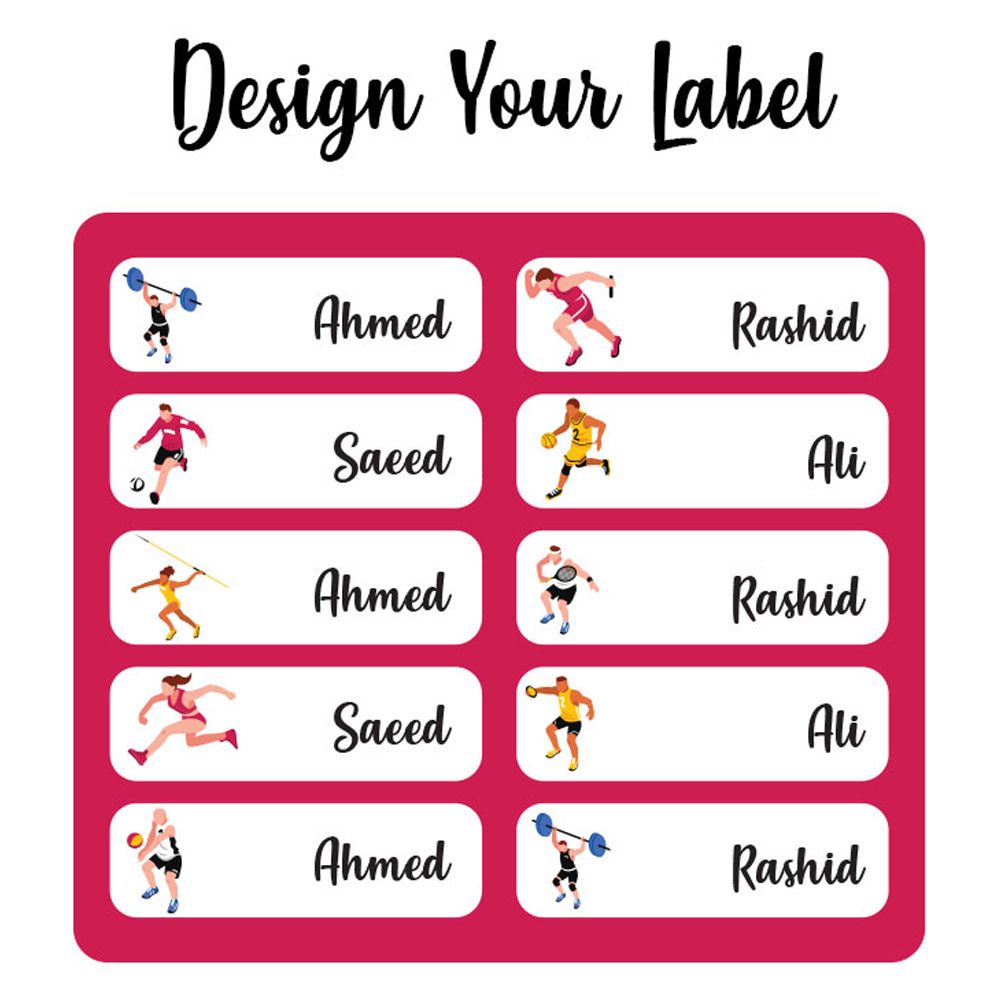 Printshop - Waterproof Personalised Labels - Pack of 84 - Sports