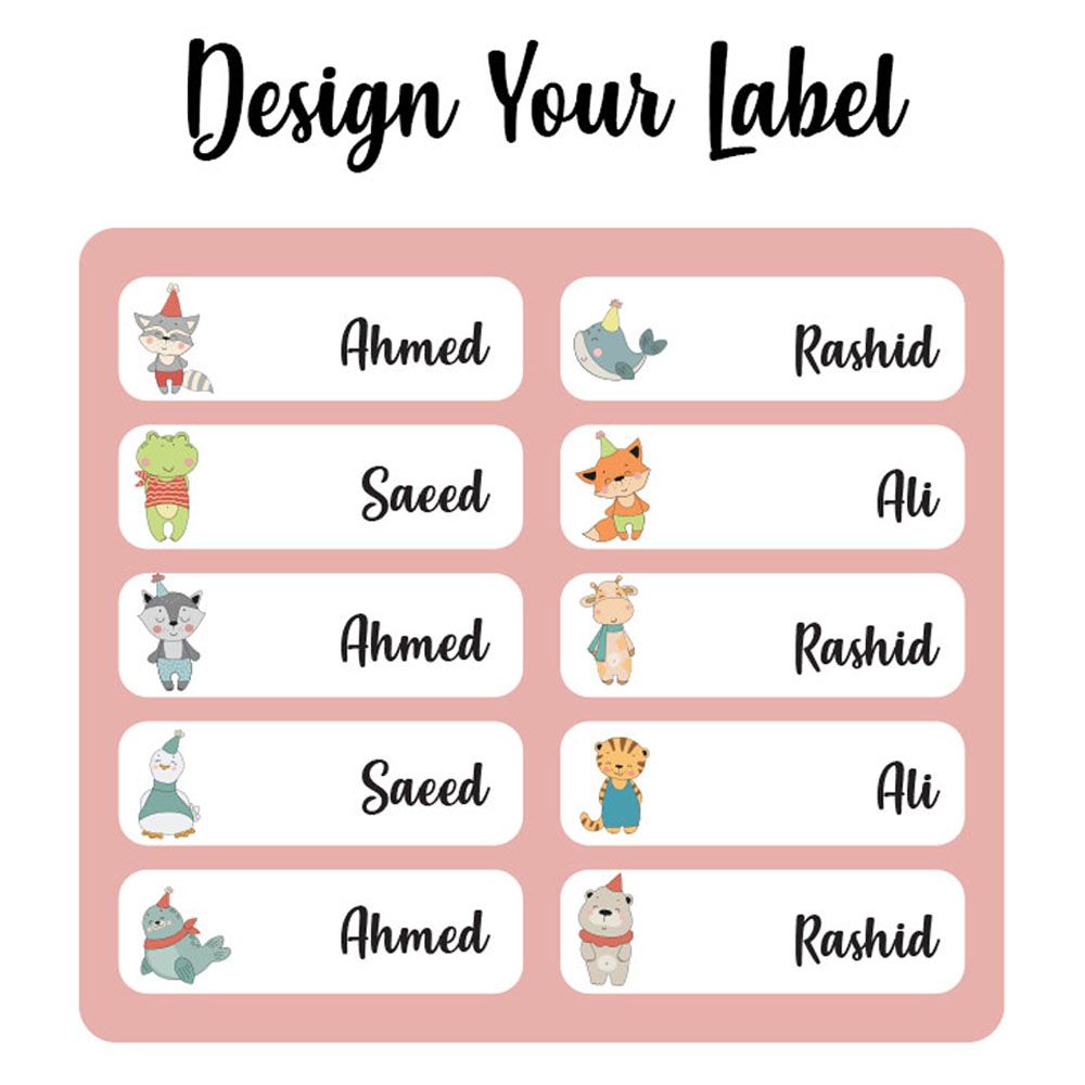 Printshop - Waterproof Personalised Labels - Pack of 84 - Animal