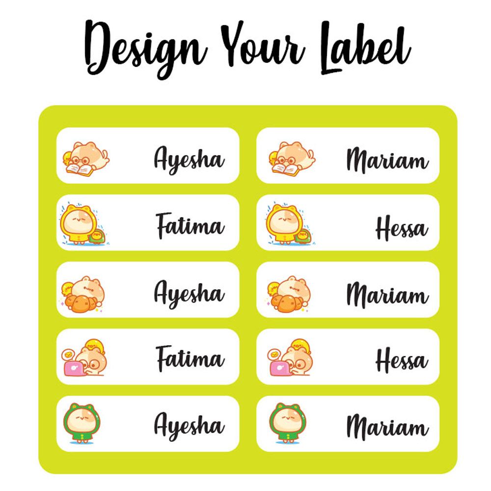 Printshop - Waterproof Personalised Labels - Pack of 84 - Cartoon