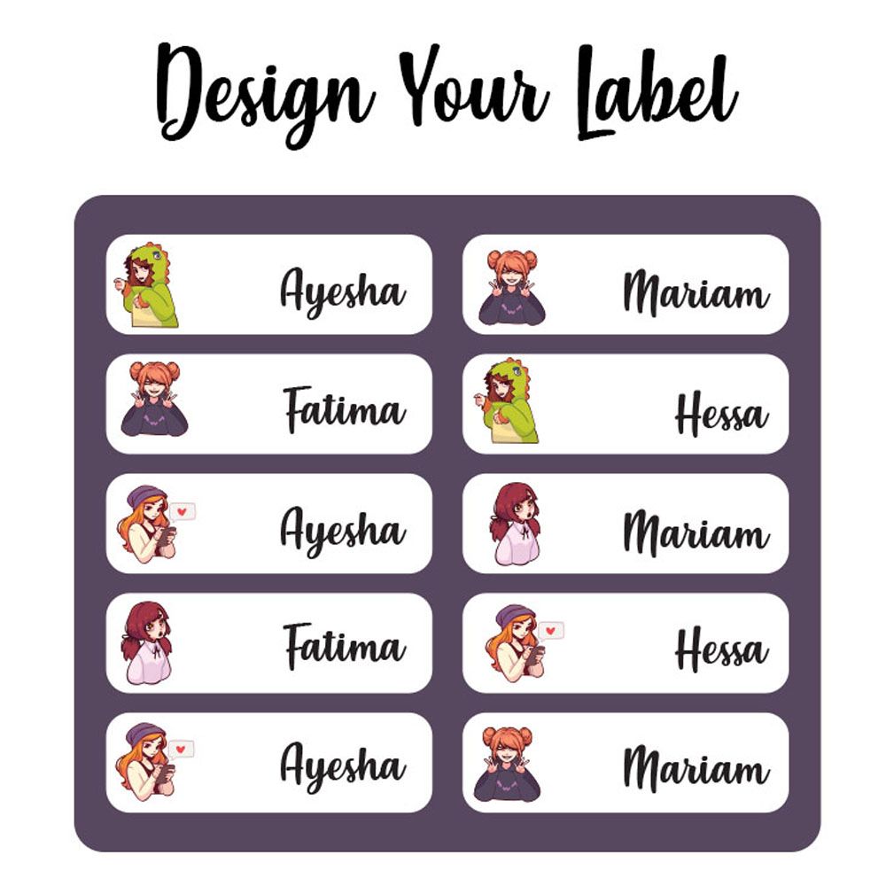 Printshop - Waterproof Personalised Labels - Pack of 84 - Girly