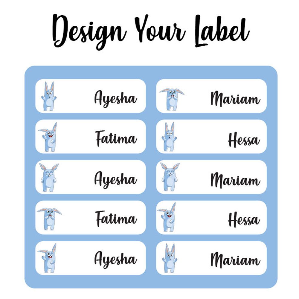 Printshop - Waterproof Personalised Labels - Pack of 84 - Blue