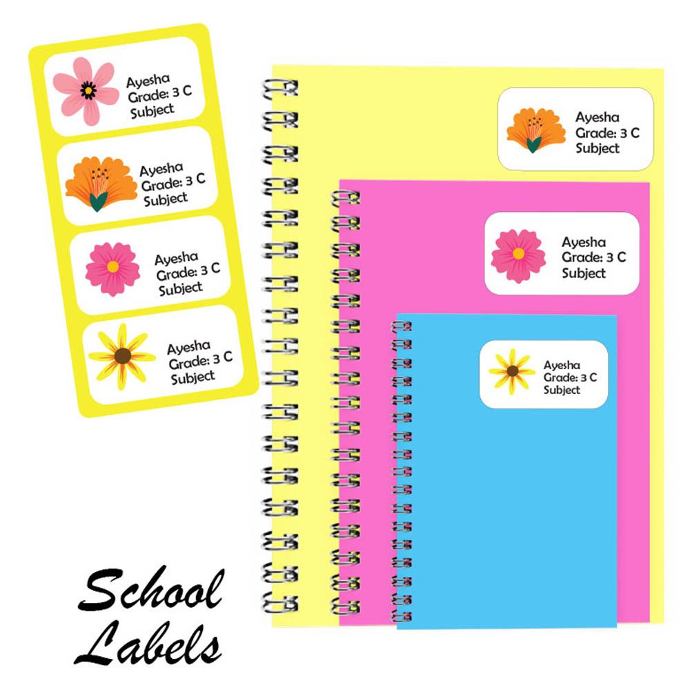 Printshop - Personalised Multi Purpose Labels - Pack of 30 Flower