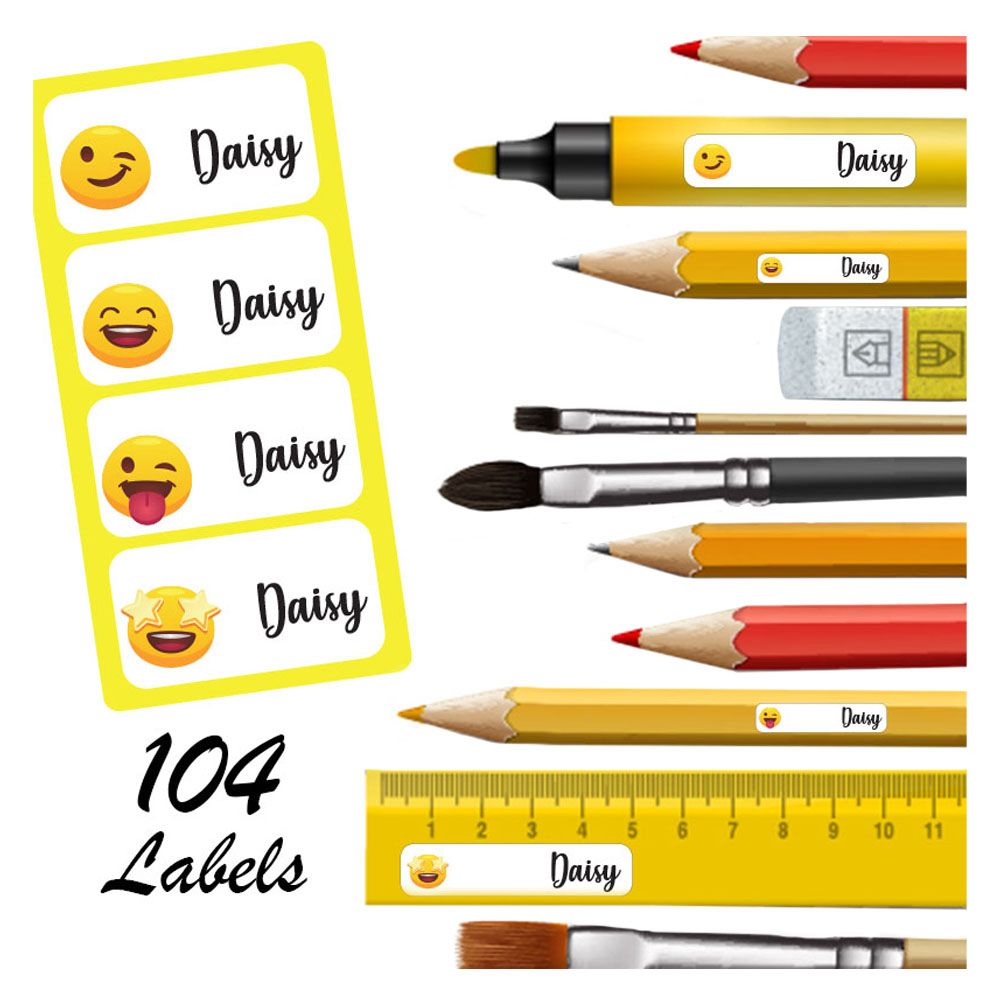 Printshop - Personalised Labels Pack of 104 - Smiley Face