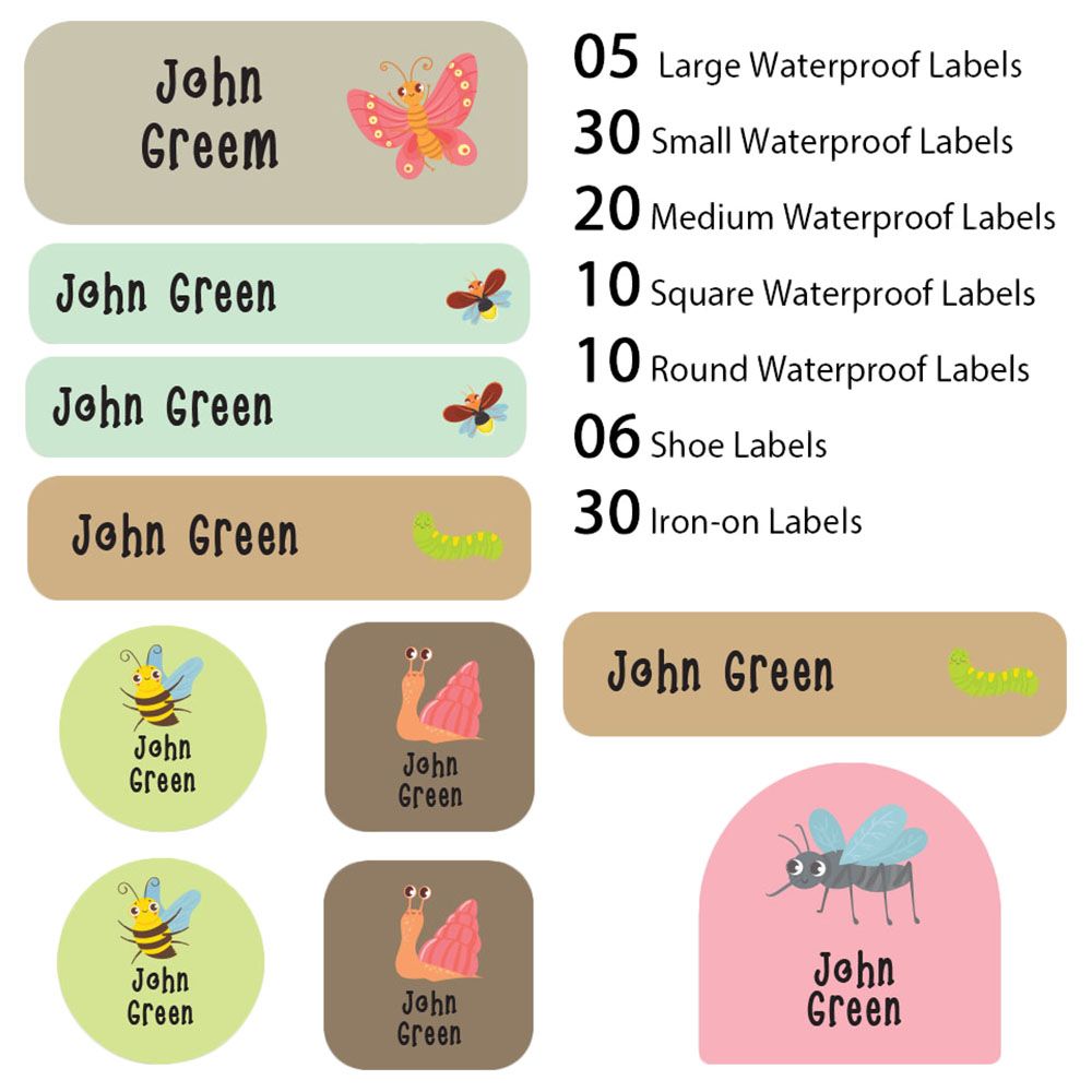 My Labels - Shoe & Iron On Waterproof Labels - Bee & Butterfly