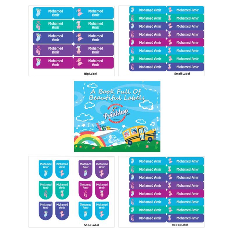 Printshop - Personalised Waterproof Labels Set - Girl