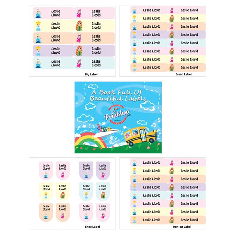 Printshop - Personalised Waterproof Labels Set - Princess 2