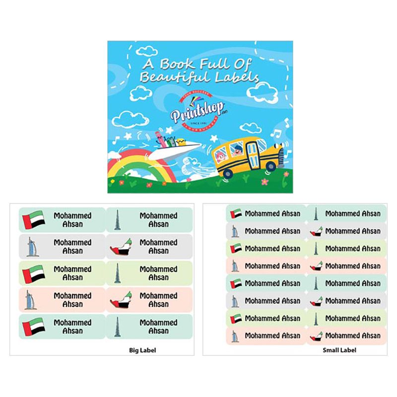 Printshop - Personalised Waterproof Labels - UAE Landmarks - 26pcs