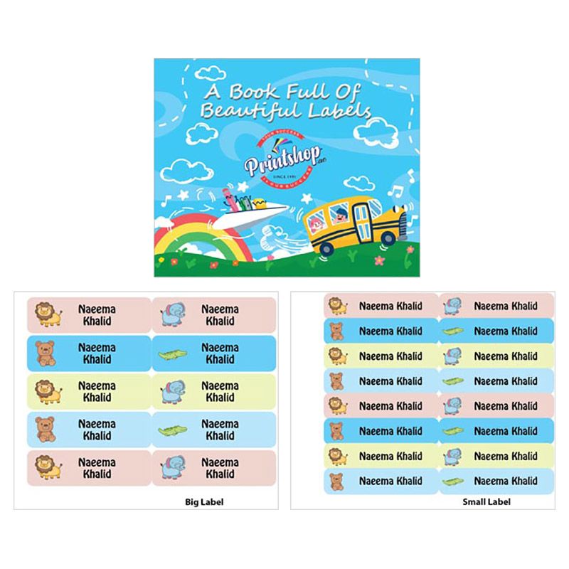 Printshop - Personalised Waterproof Labels - Mix Animals 3 - 26pcs