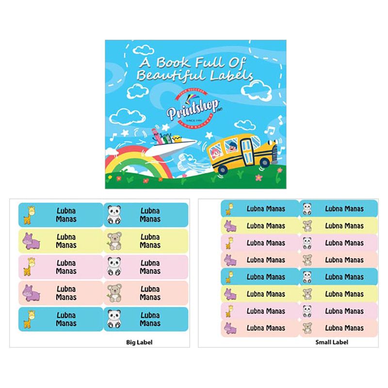 Printshop - Personalised Waterproof Labels - Mix Animals 4 - 26pcs