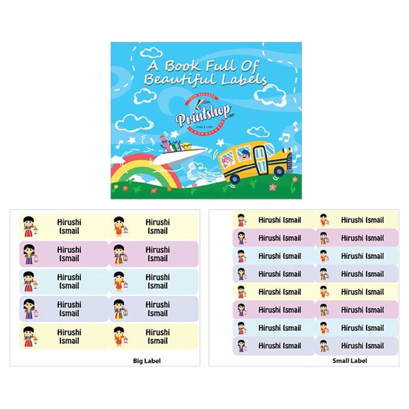 Printshop - Personalised Waterproof Labels - Girl 2 - 26pcs