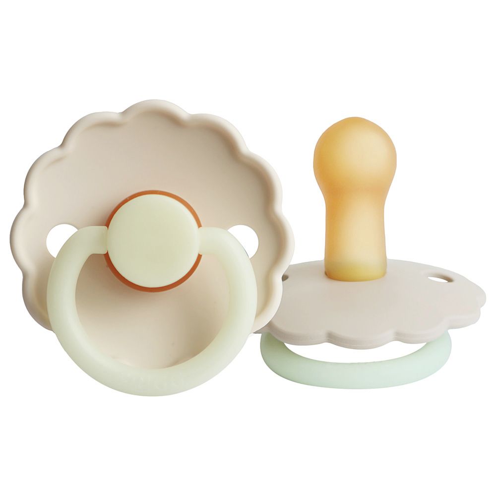 FRIGG - Daisy Night Latex Pacifier 0-6M S1 - Cream Night