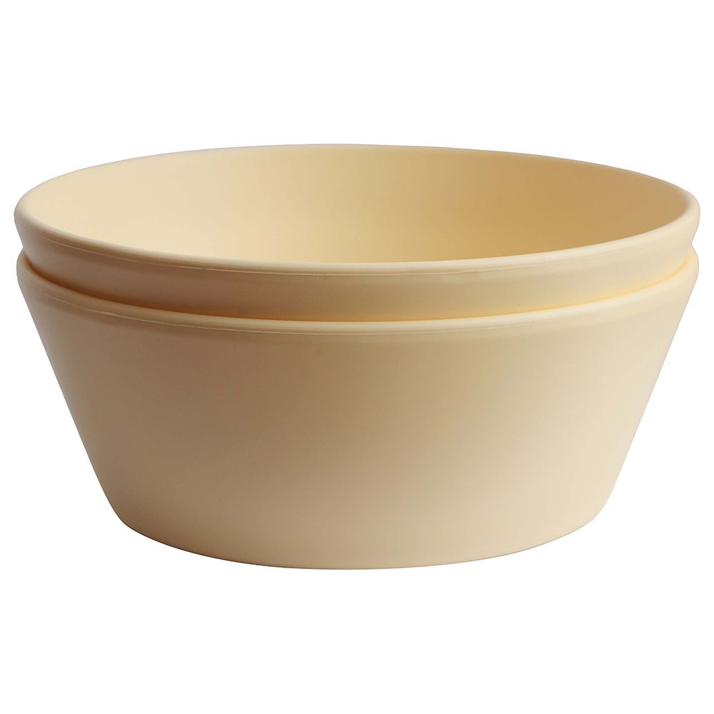 Mushie - Round Dinner Bowl - Pack of 2 - Pale Daffodil