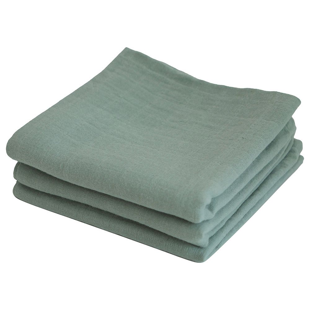 Mushie - Muslin Cloth - Pack of 3 - Roman Green