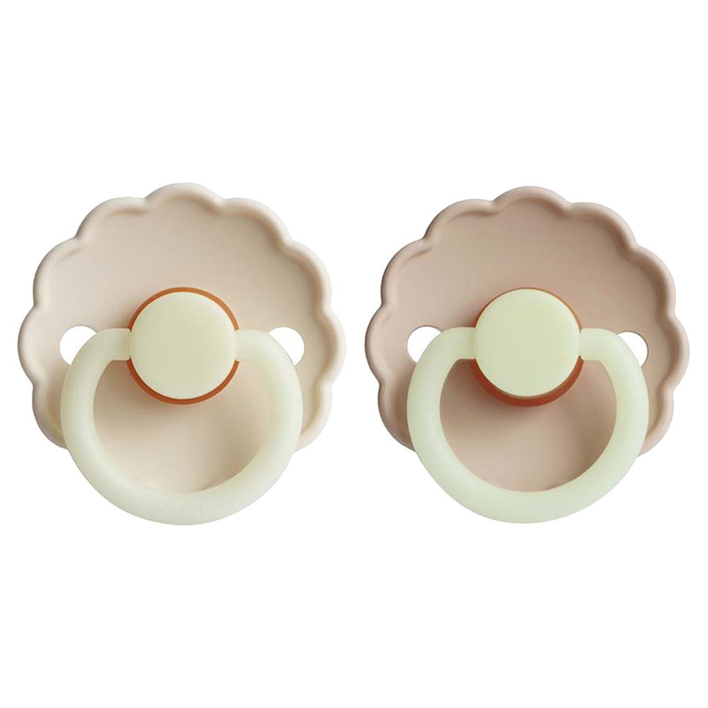 FRIGG - Daisy Latex Pacifier 0-6M 2-Pack S1 - Cream Night/Croissant night