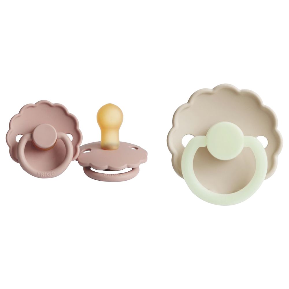 FRIGG - Daisy Latex  Pacifier 0-6M 2-Pack S1 - Cream Night/Blush