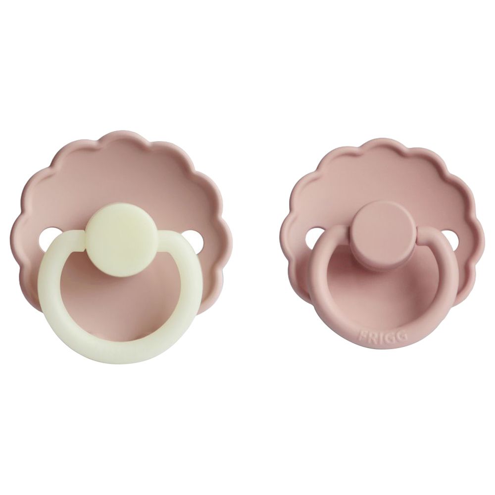 FRIGG - Daisy Silicone Pacifier 0-6M 2-Pack S1 - Blush Night/Blush