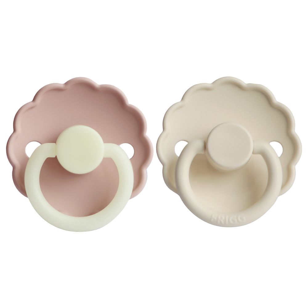 FRIGG - Daisy Silicone Pacifier 0-6M 2-Pack S1 - Blush Night/Cream