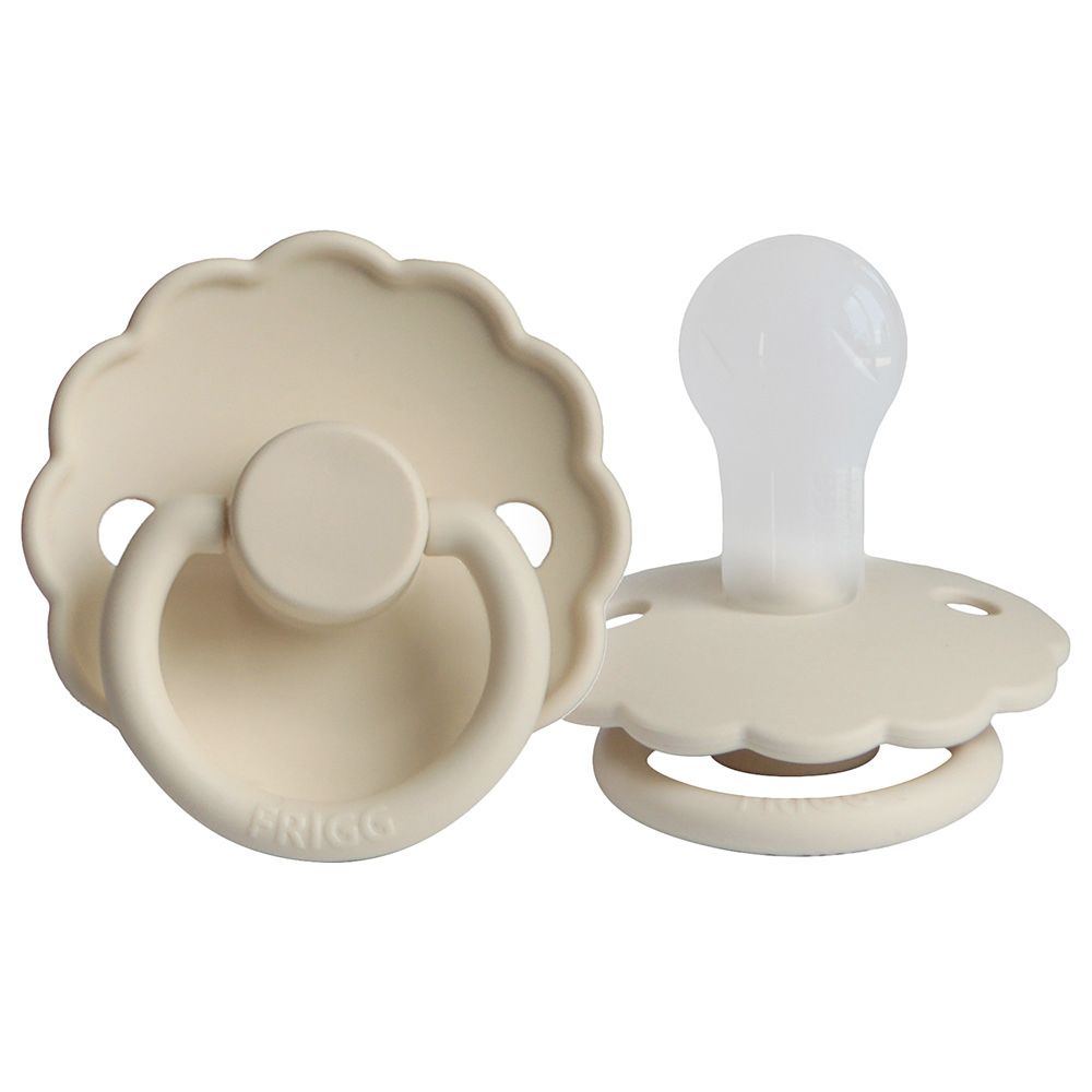 Frigg - S1 Daisy Silicone Pacifier - 0-6 Months - Cream