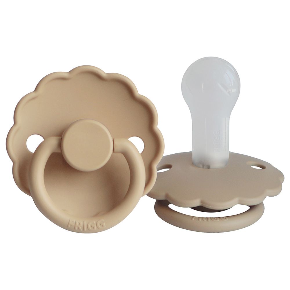 Frigg - S2 Daisy Silicone Pacifier - 6-18 Months - Croissant