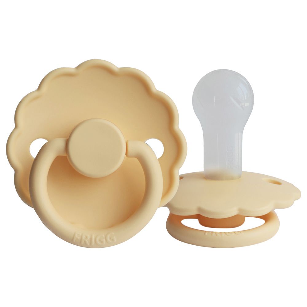 Frigg - S2 Daisy Silicone Pacifier - 6-18 Months - Pale Daffodil