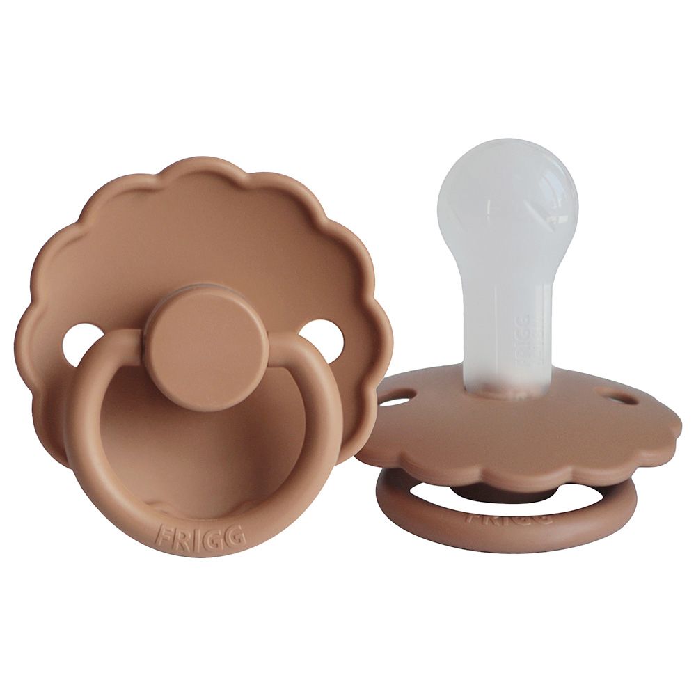 Frigg - S2 Daisy Silicone Pacifier - 6-18 Months - Peach Bronze