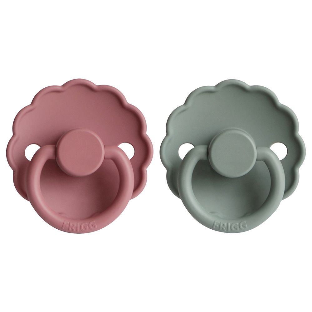 FRIGG New Daisy Silicone Baby Pacifier 6-18M 2-Pack Cedar/Lily Pad - Size 2