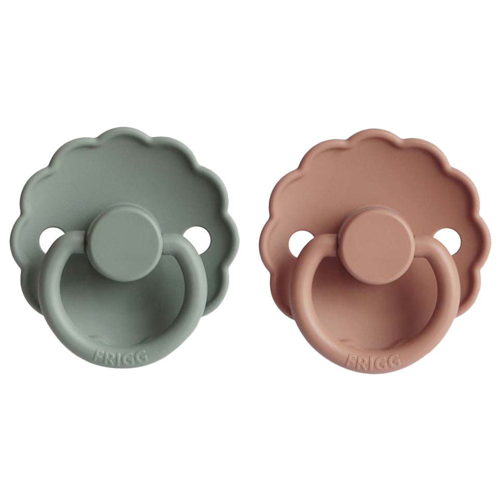 Frigg - Daisy Silicone Pacifier 0-6M 2-Pack S1 - Lily Pad/Rose Gold