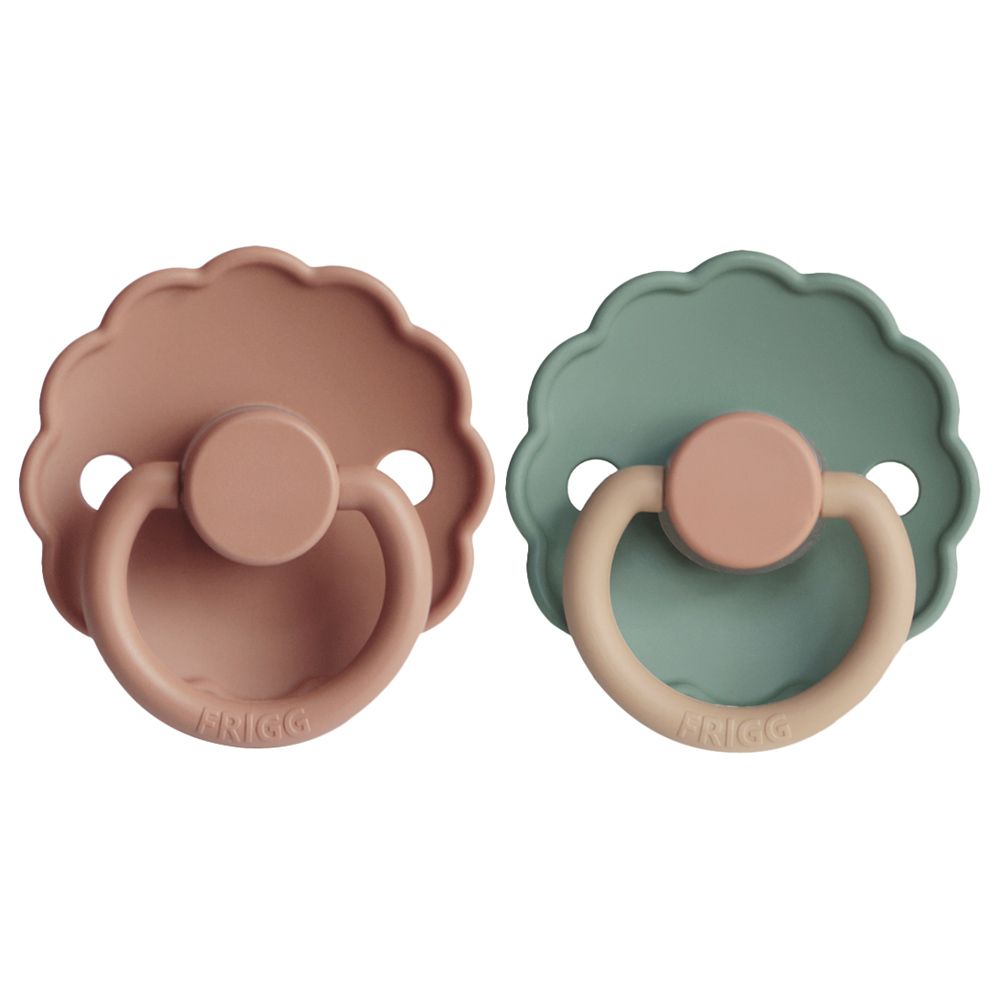 Frigg - Daisy Silicone Pacifier 0-6M 2-Pack S1 - Rose Gold/Willow