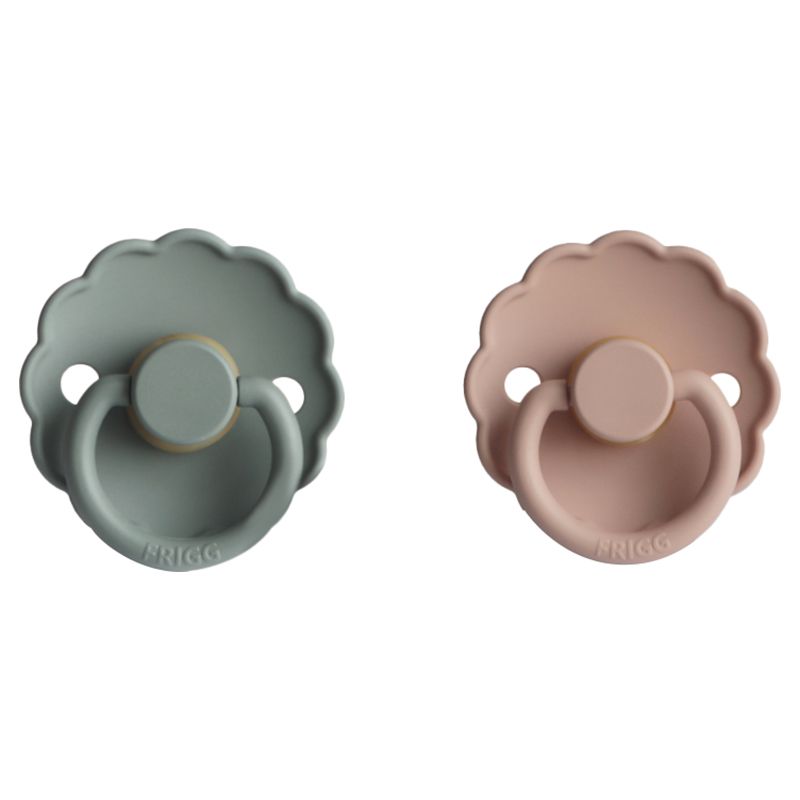 FRIGG - Daisy Latex Pacifier 6-18M 2-Pack S2 - Blush/Lily Pad