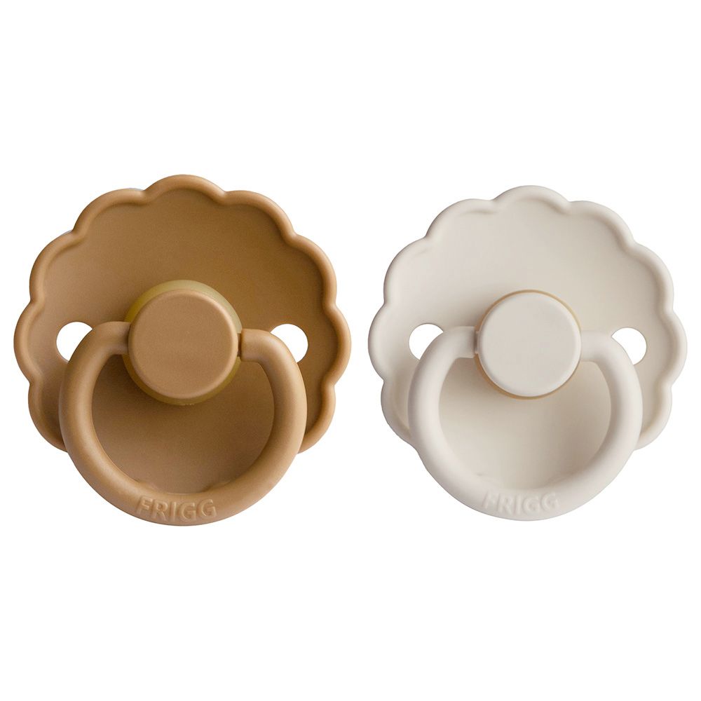 FRIGG - Daisy Latex Pacifier 6-18M 2-Pack S2 - Cappucino/Cream