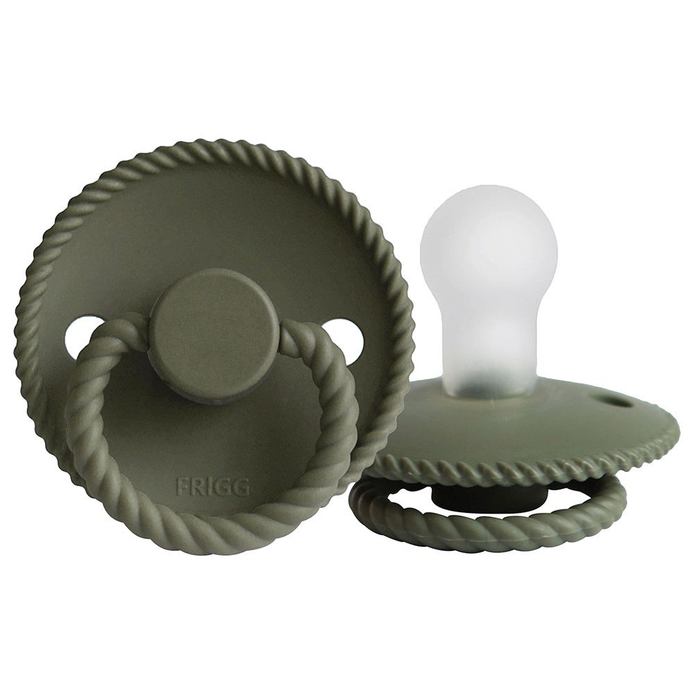 Frigg - Rope Silicone Pacifier 6-18M S2 - Olive 