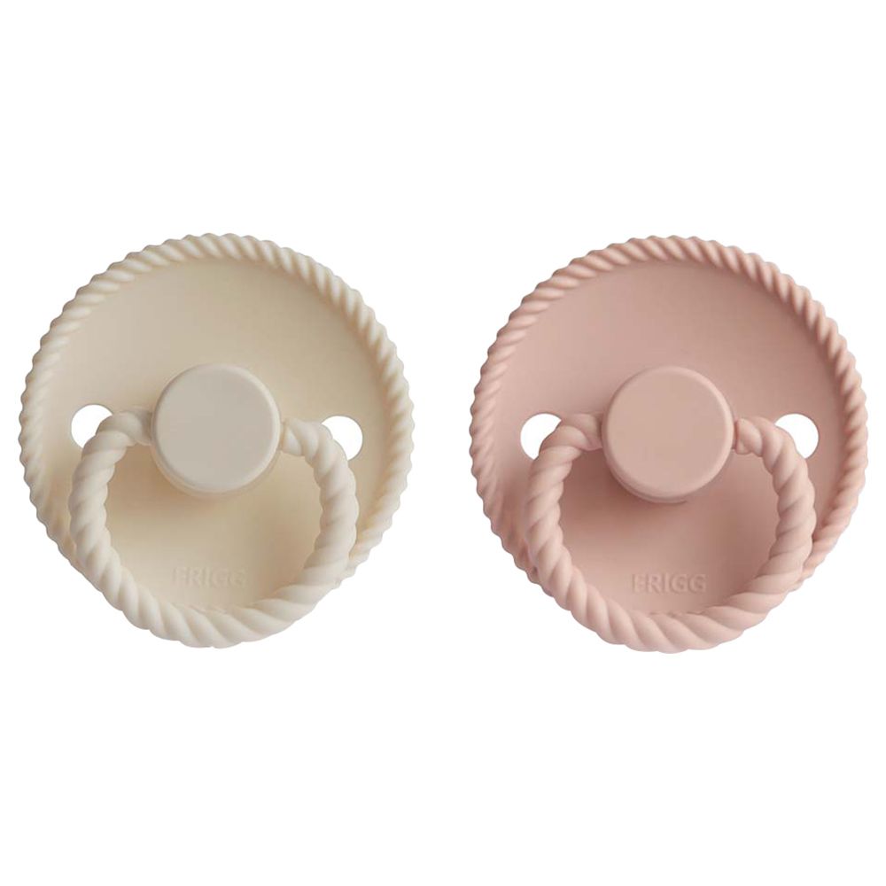 FRIGG - Rope Silicone Pacifier 0-6M 2-Pack S1 - Blush/Cream