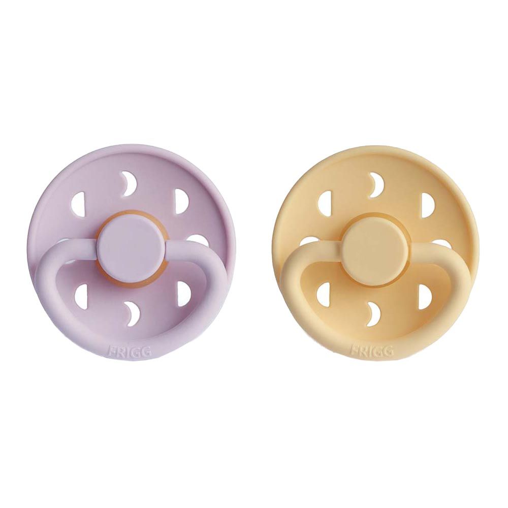 Frigg - Moon Phase Latex Pacifier 6-18M 2-Pack S2 - Pale Daffodil/Soft Lilac