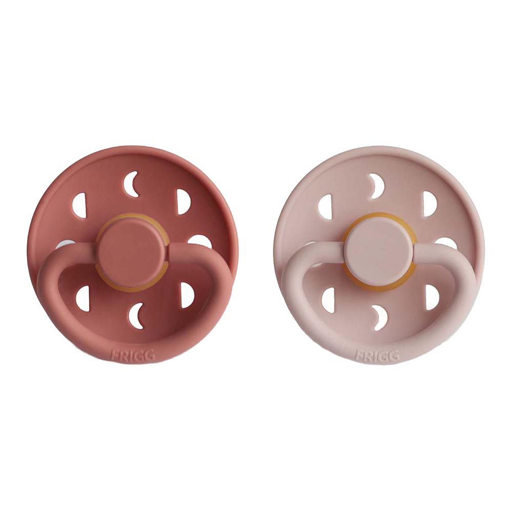 Frigg - Moon Phase Latex Pacifier 0-6M 2-Pack S1 - Blush/Powder blush