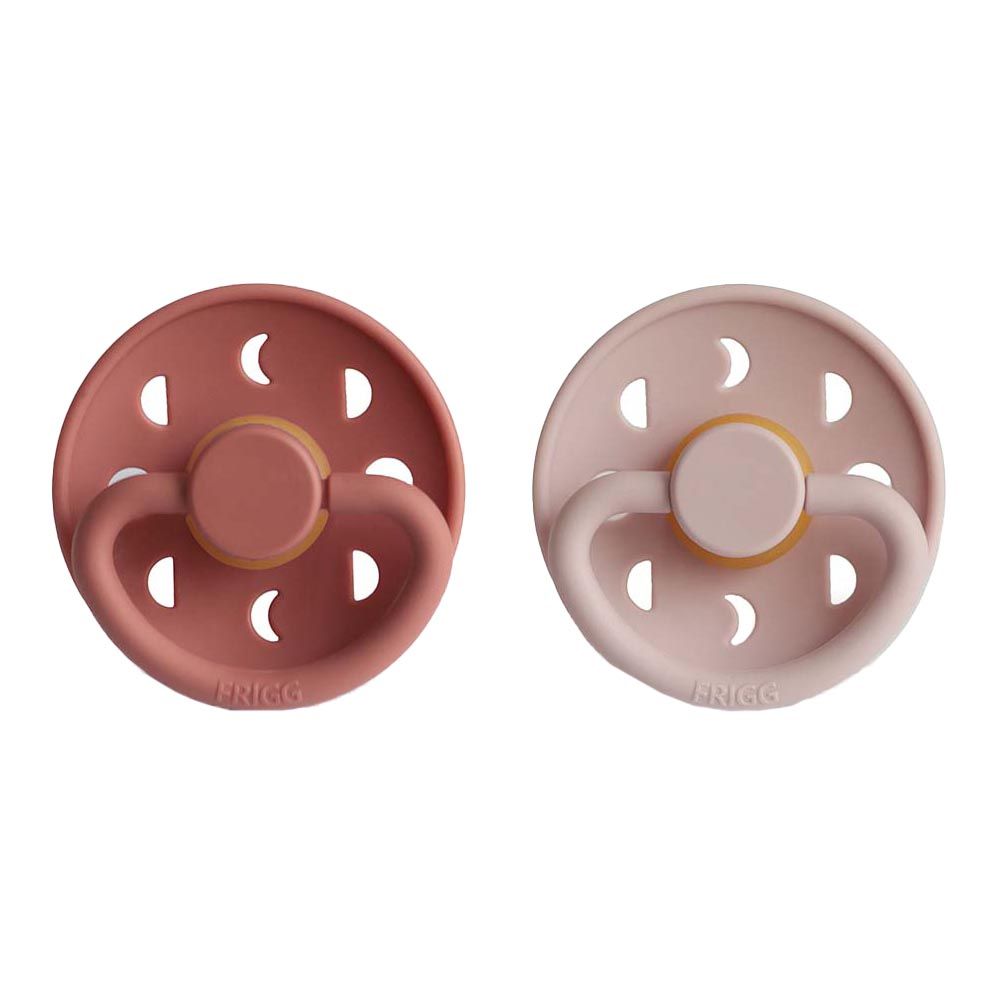 Frigg - Moon Phase Latex Pacifier 6-18M 2-Pack S2 - Blush/Powder blush