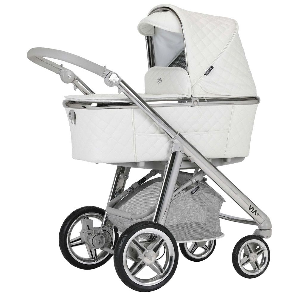 Bebecar - Pram Via w/ Bag & Car Seat - SP 951 - White