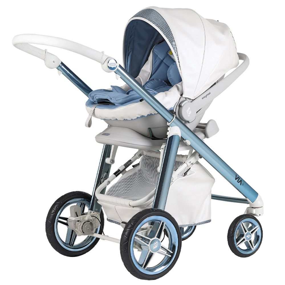 Bebecar - Pram Via & PP 281 - Blue - Snake