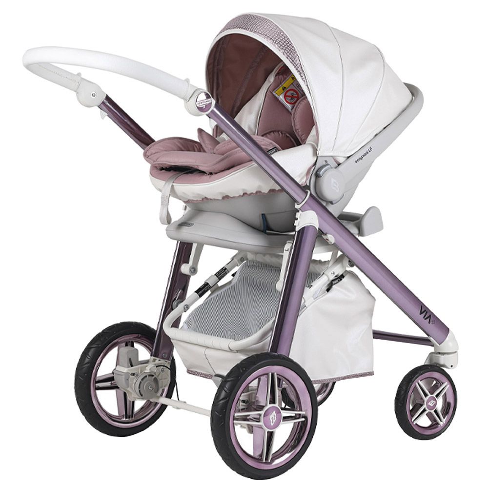 Bebecar - Pram Via & PP 280 - Pink - Snake