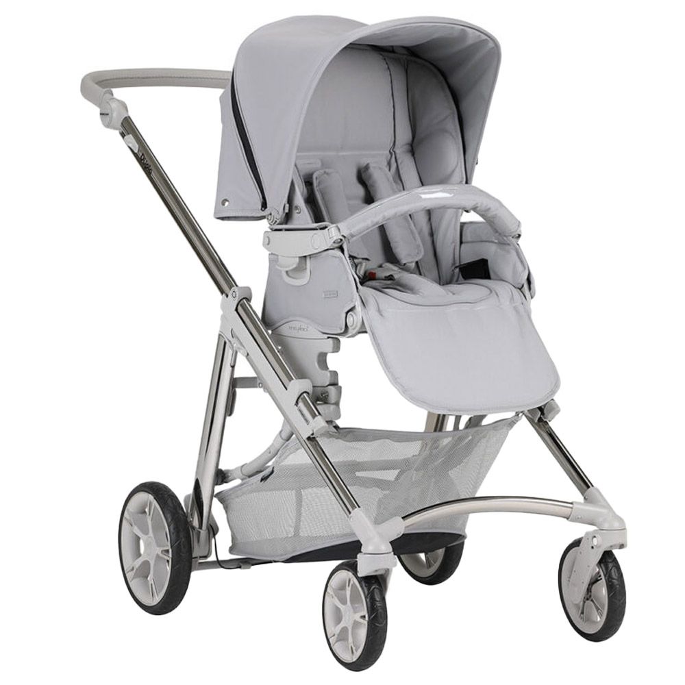 Bebecar - Push Dupla 2X w/ Bag & 2 Car Seats - KP051 - Light Grey