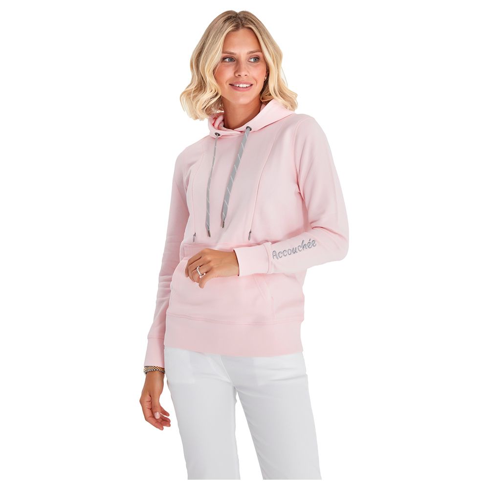 Accouchee Iconic Sweatshirt for Nursing & Beyond, Light Pink