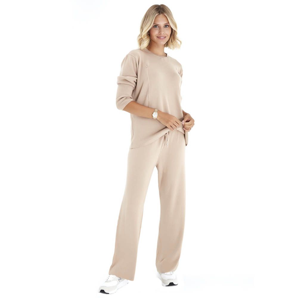 Accouchee - 2pc-Set - Effortless Elegance Knitwear - Beige